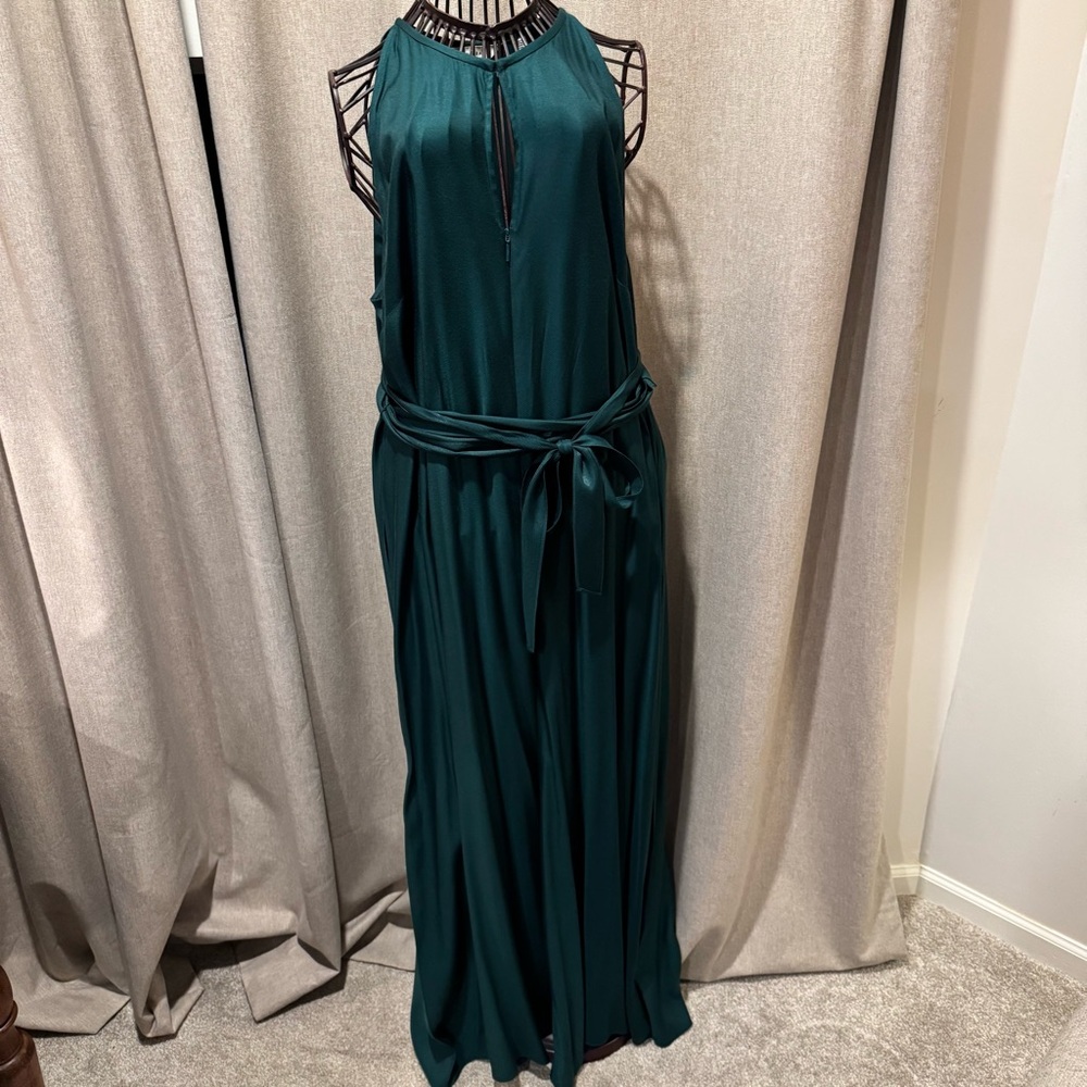 Ted Baker Meriahh - Dark Green - Halter Wide Leg Jumpsuit - Size 4 (US 10/12/14) - Picture 1 of 16
